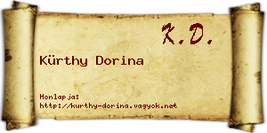 Kürthy Dorina névjegykártya